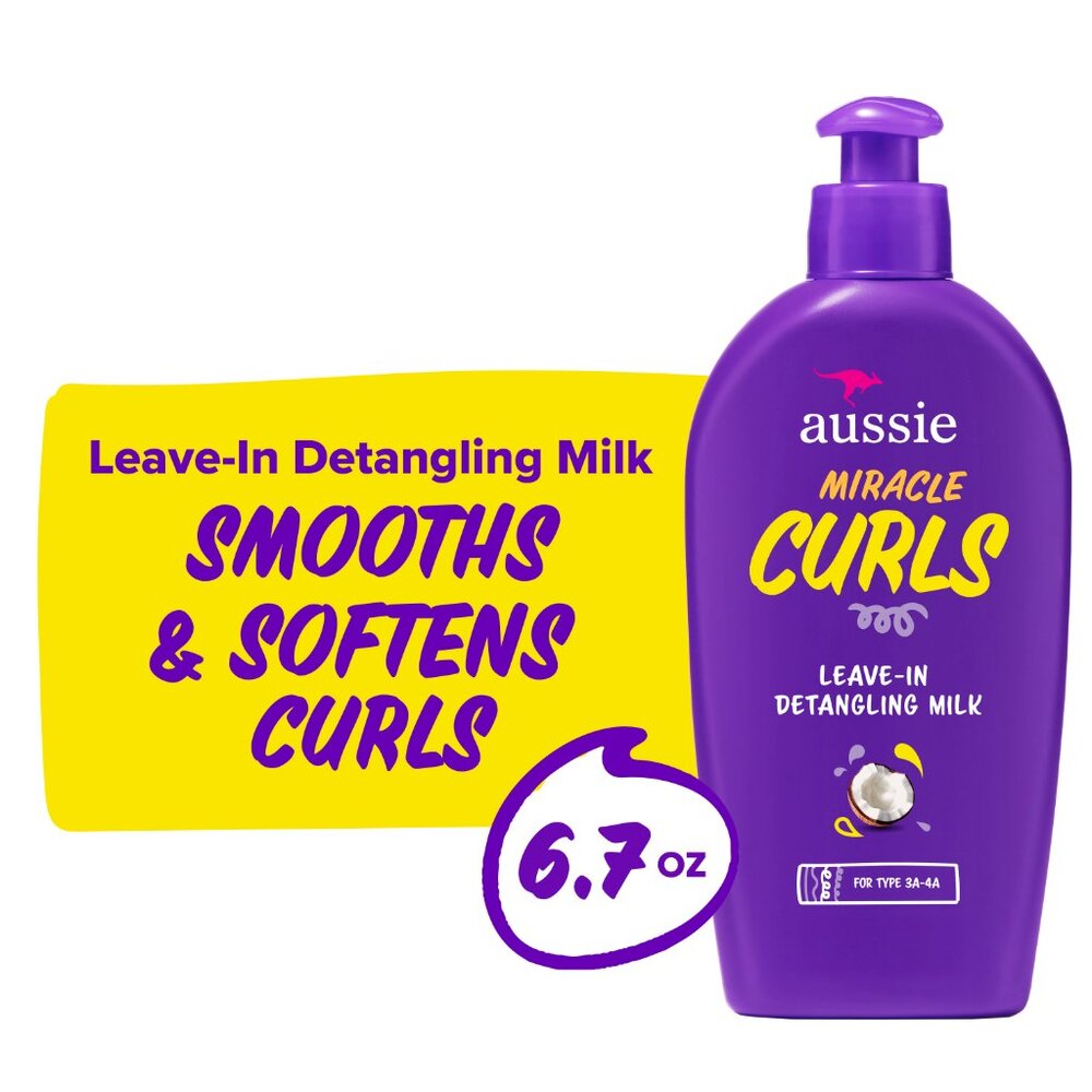 Aussie Miracle Curls Leave-In Detangling Milk Paraben Free 6.7 Oz (3Pk) - Picture 2 of 6